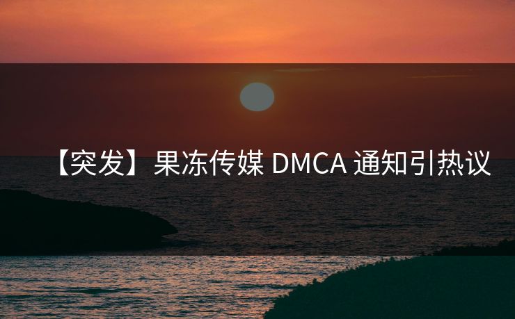 【突发】果冻传媒 DMCA 通知引热议